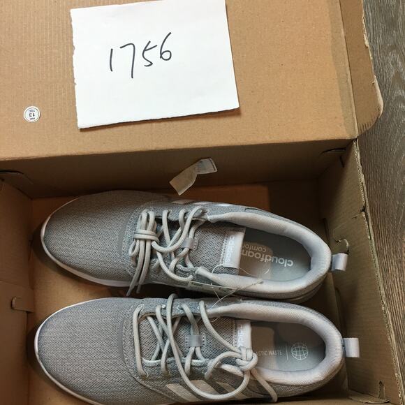 NWT Adidas QT Racer 2.0 Grey White Cloudfoam Comfort Size 10 Sneakers - Picture 9 of 9